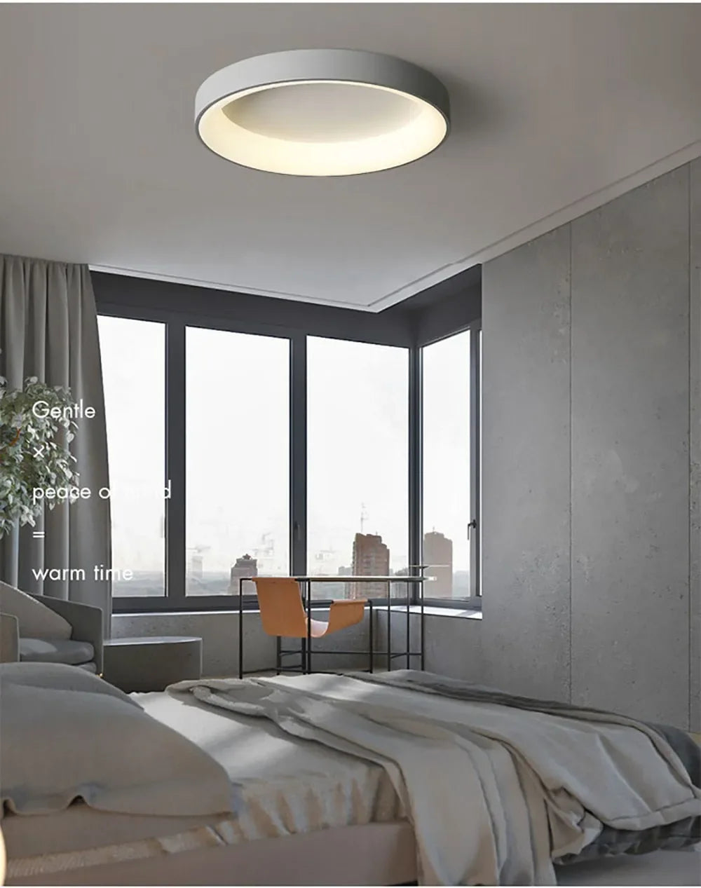 Natural LED Wood Grain Ceiling Light