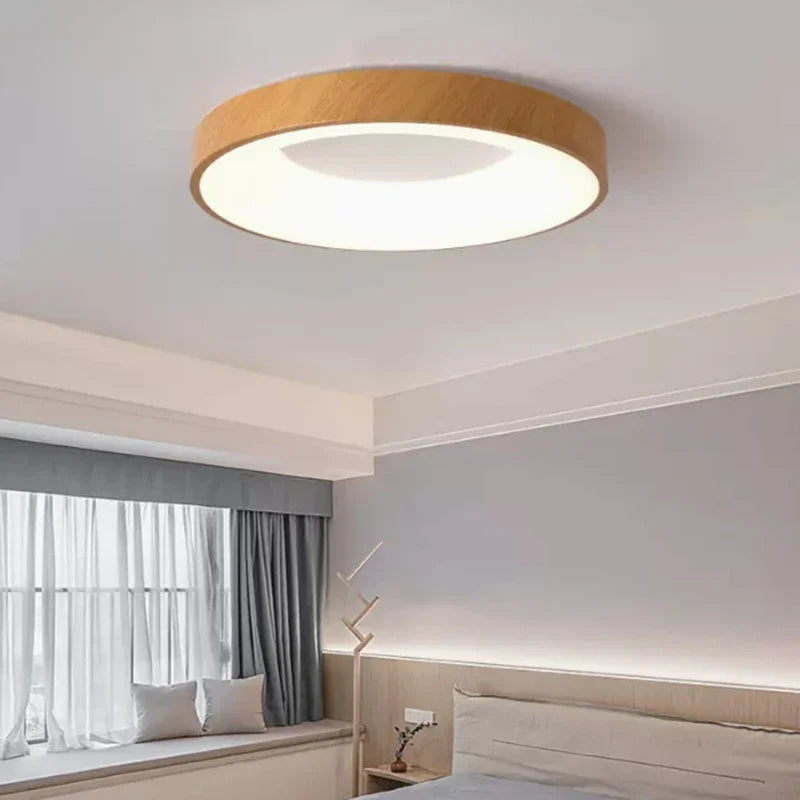 Natural LED Wood Grain Ceiling Light