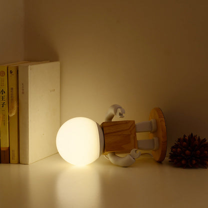 Nordic Wooden Robot Table Lamp