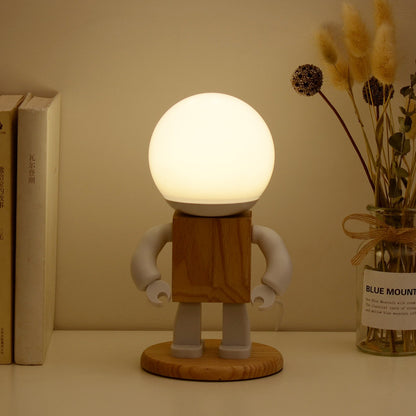 Nordic Wooden Robot Table Lamp