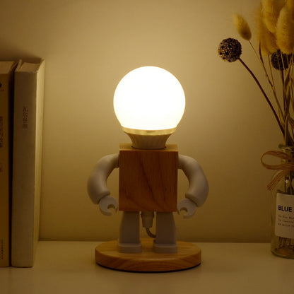 Nordic Wooden Robot Table Lamp