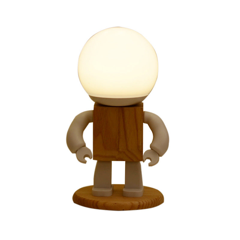 Nordic Wooden Robot Table Lamp