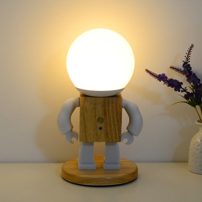 Nordic Wooden Robot Table Lamp