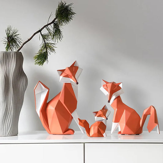 Geometric Fox Figurines