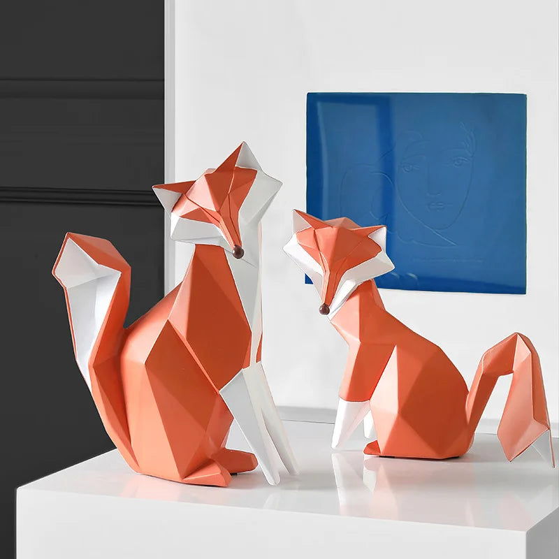 Geometric Fox Figurines